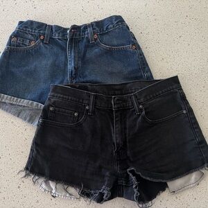 Levi's Blue and Black Jean Shorts for Women